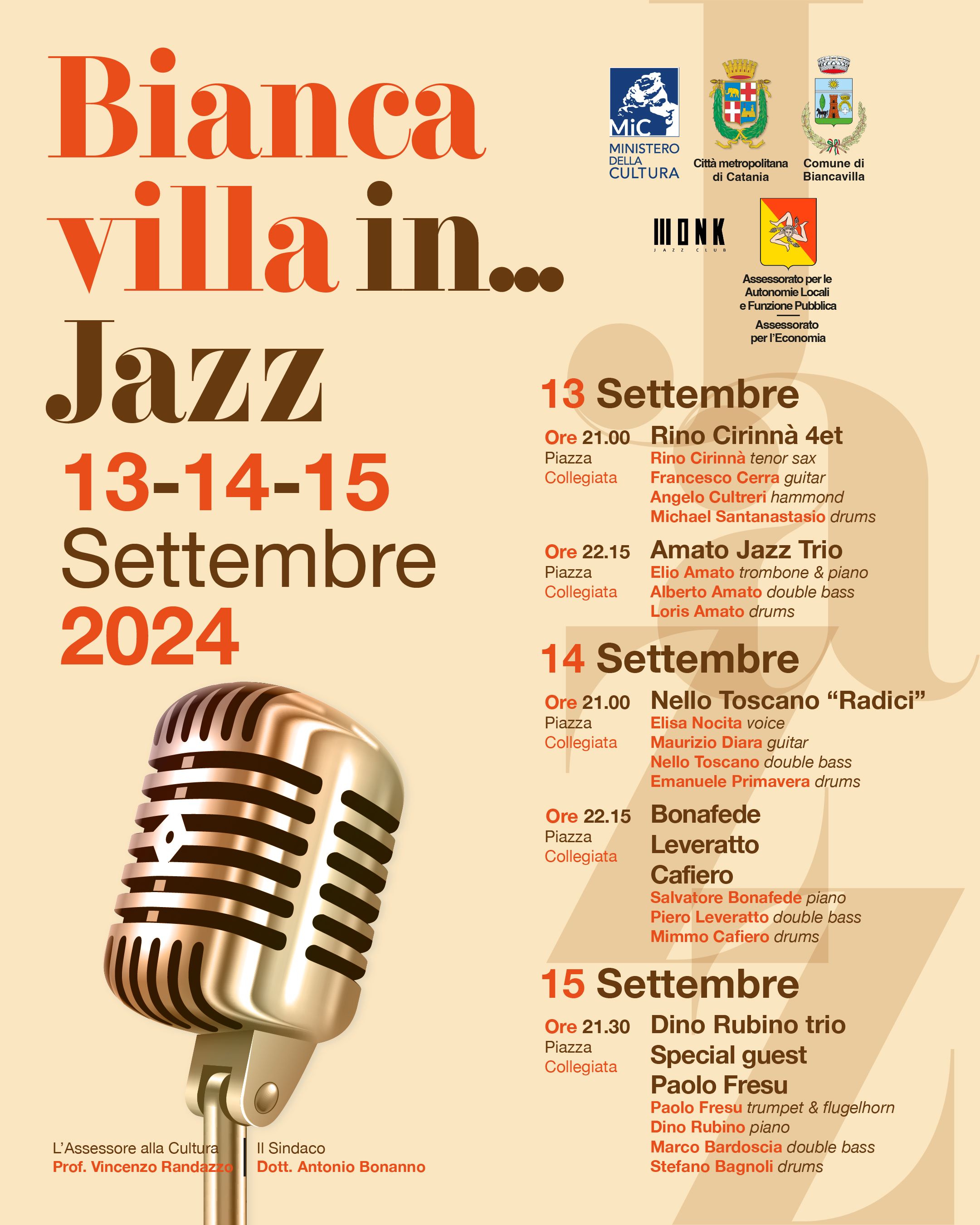 Biancavilla in….. JAZZ - dal 13 al 15 Settembre 2024